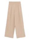 Brunello Cucinelli Cotton Trousers Wide Leg Side And Back Pockets In Neutral