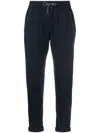 Brunello Cucinelli Elasticated Straight Trousers In Blue