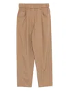 Brunello Cucinelli Lightweight Poplin Five-pocket Track Trousers With Monili Clothing In Brown