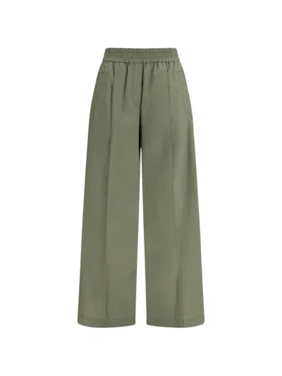 Brunello Cucinelli Elasticated Trousers In Green