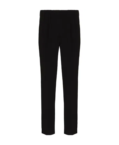 Brunello Cucinelli Elasticated Waist Cropped Trousers In Black