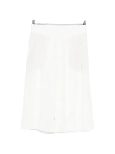 Brunello Cucinelli Elasticated-waist Knee-length Shorts In White