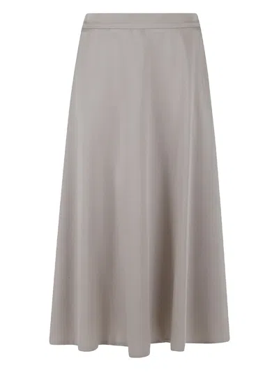 Brunello Cucinelli Elasticated-waist Midi Skirt In Gray