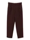 Brunello Cucinelli Relaxed Fit Cotton Trousers With Rolled Cuffs In Brown