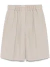 Brunello Cucinelli Elasticated-waist Shorts In Brown