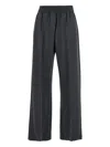 Brunello Cucinelli Grey Pants With Elastic Waist In Wool Blend Stretch Woman