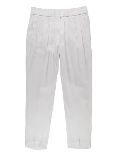 Brunello Cucinelli Elasticated-waist Trousers In Gray