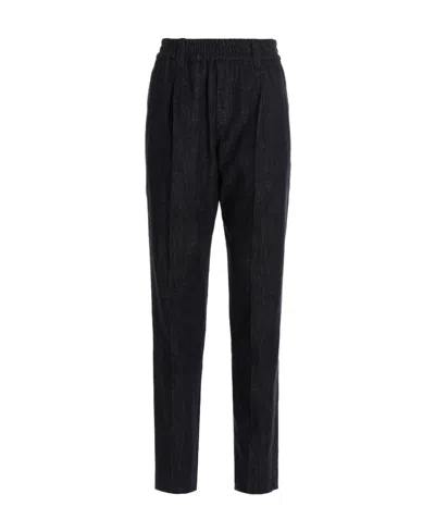Brunello Cucinelli Elasticated-waist Trousers In Black