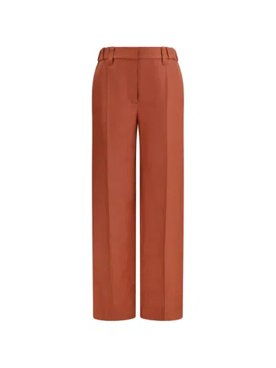Brunello Cucinelli Elasticated Waist Trousers In Orange