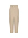 Brunello Cucinelli Linen Blend Trousers Pleated Front Pockets In Neutral