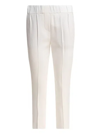 Brunello Cucinelli Tailored Straight Pants In White