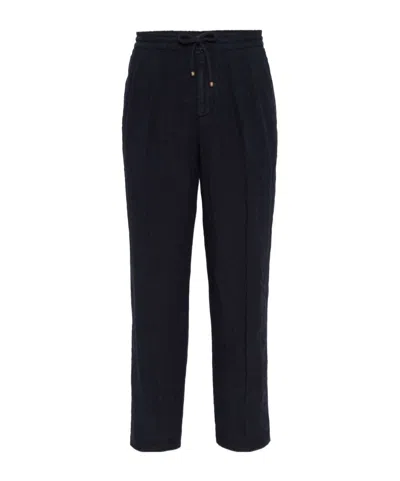 Brunello Cucinelli Elasticated Waistband Drawstring Pants In Black