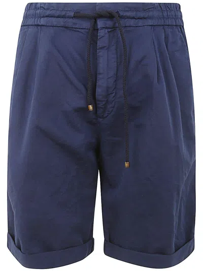Brunello Cucinelli Elasticated Waistband Drawstring Shorts In Blue