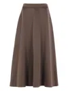 Brunello Cucinelli Elasticated-waistband Flared Skirt In Brown