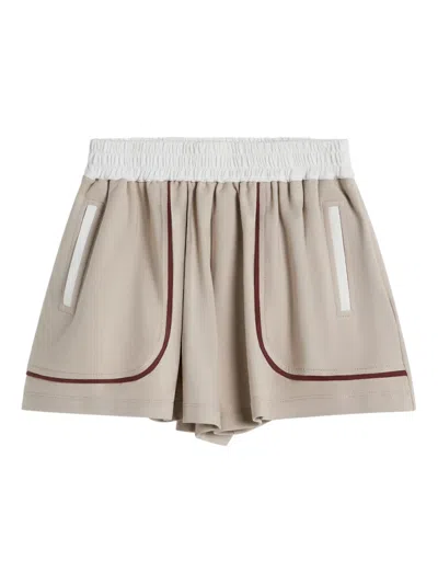 Brunello Cucinelli Kids' Elasticated-waistband Shorts In Brown
