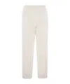 Brunello Cucinelli Track Trousers In Light Cotton Fleece In White