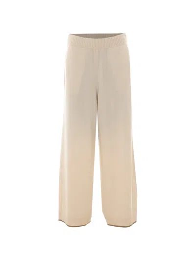 Brunello Cucinelli Elasticated-waist Cashmere Trousers In Neutral