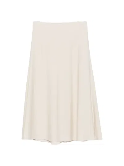 Brunello Cucinelli Elasticated-waist Midi A-line Skirt In Neutral