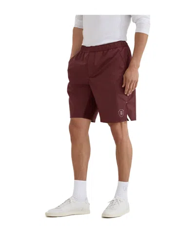 Brunello Cucinelli Elastic-waist Panelled Shorts In Red