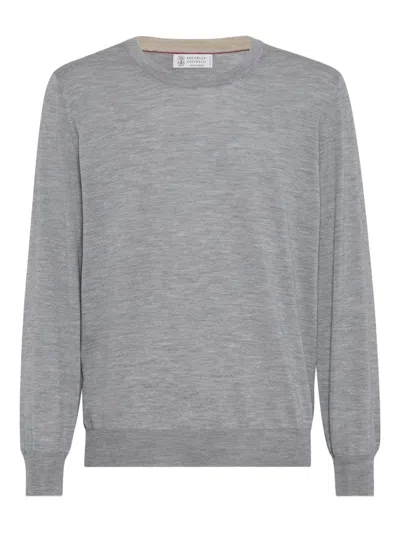 BRUNELLO CUCINELLI ELBOW-PATCH JUMPER