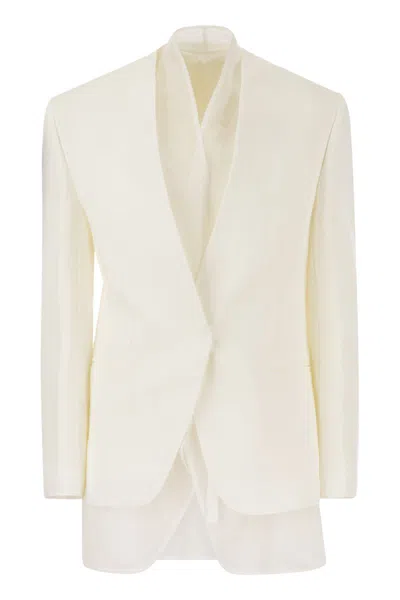 Brunello Cucinelli Elegant And Versatile Linen-blend Jacket In Neutral