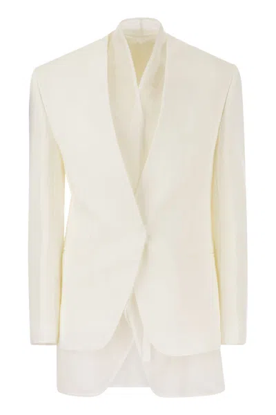 Brunello Cucinelli Elegant And Versatile Linen-blend Jacket In White