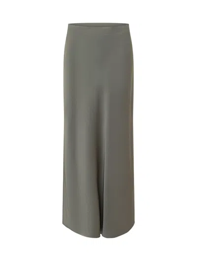 Brunello Cucinelli Elegant Long Skirt With Front Detailing In Gray