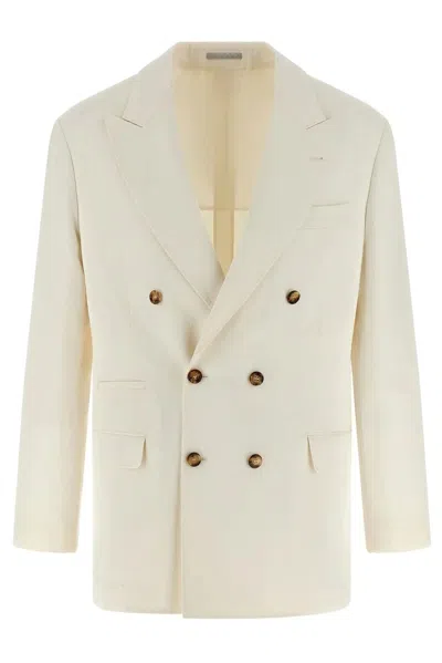 Brunello Cucinelli Elegant Suit Jacket In Neutral
