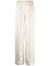 Brunello Cucinelli Elegant Wide-leg Trousers With Comfortable Elastic Waistband And Refined Finish In White