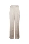 Brunello Cucinelli Elegant Wide-leg Trousers With Comfortable Elastic Waistband And Refined Finish In White