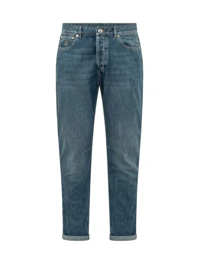 Brunello Cucinelli Elevated Denim Pants For Fall 2026 In Denim Medio