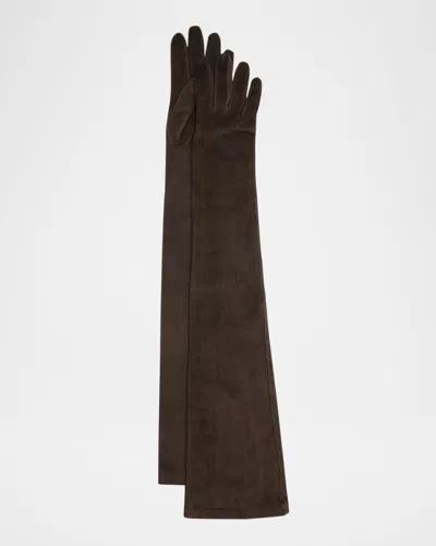 Brunello Cucinelli Elongated Suede Gloves