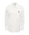Brunello Cucinelli Women's Stretch Cotton Poplin Shirt With 'shiny Tab' In White