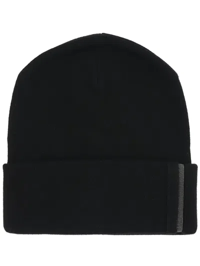 Brunello Cucinelli Embellished Cashmere Beanie In Black