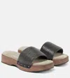 Brunello Cucinelli Embellished Clog Slides In Darg Beige