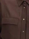 Brunello Cucinelli Embellished Collar Shirt In Brown