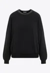 Brunello Cucinelli Black Cotton Crewneck Sweatshirt In Black