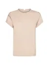 Brunello Cucinelli Embellished Crewneck T-shirt In Beige
