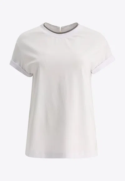 BRUNELLO CUCINELLI EMBELLISHED CREWNECK T-SHIRT
