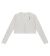 Brunello Cucinelli Embellished Cropped Cotton Cardigan In Nebbia
