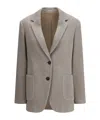 Brunello Cucinelli Embellished English Rib Knit Blazer In Neutral