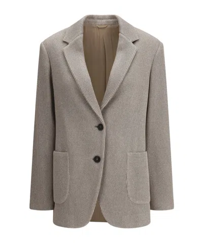 Brunello Cucinelli Embellished English Rib Knit Blazer