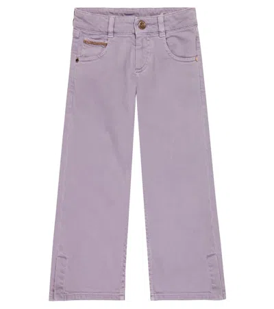 Brunello Cucinelli Kids' Embellished Flared Jeans In Purple