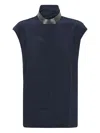 Brunello Cucinelli Embellished High-neck Top In Black