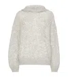 Brunello Cucinelli Dazzling Mesh Sweatshirt In Gray