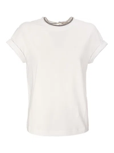 BRUNELLO CUCINELLI EMBELLISHED JERSEY T-SHIRT