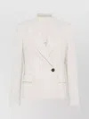 Brunello Cucinelli Linen Sparkling Canvas Blazer With Monili In White