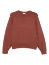 Brunello Cucinelli Cashmere And Silk Sweater With Sequins In Brown