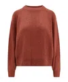 Brunello Cucinelli Cashmere And Silk Sweater With Sequins In Brown