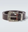 Brunello Cucinelli Embellished Leather Belt In Brown